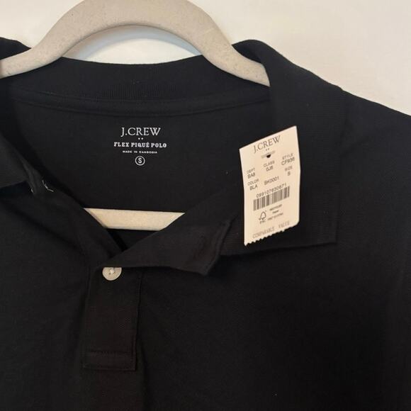 NWT J.Crew Flex Pique Polo Shirt In Black Size Small - Picture 3 of 5